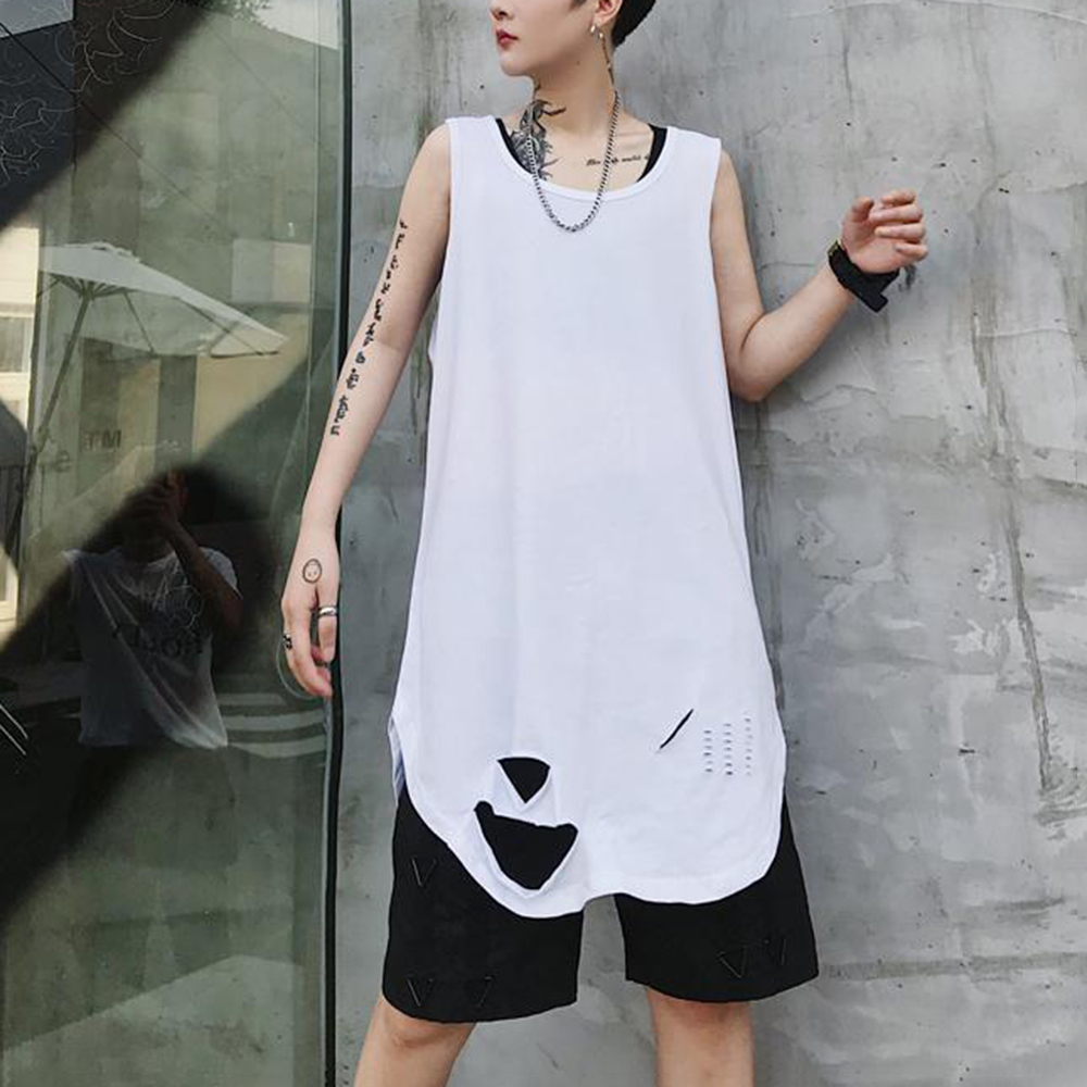 Summer Clothing Trends 2026 - Mens Dark Ripped Breathable Tank Top