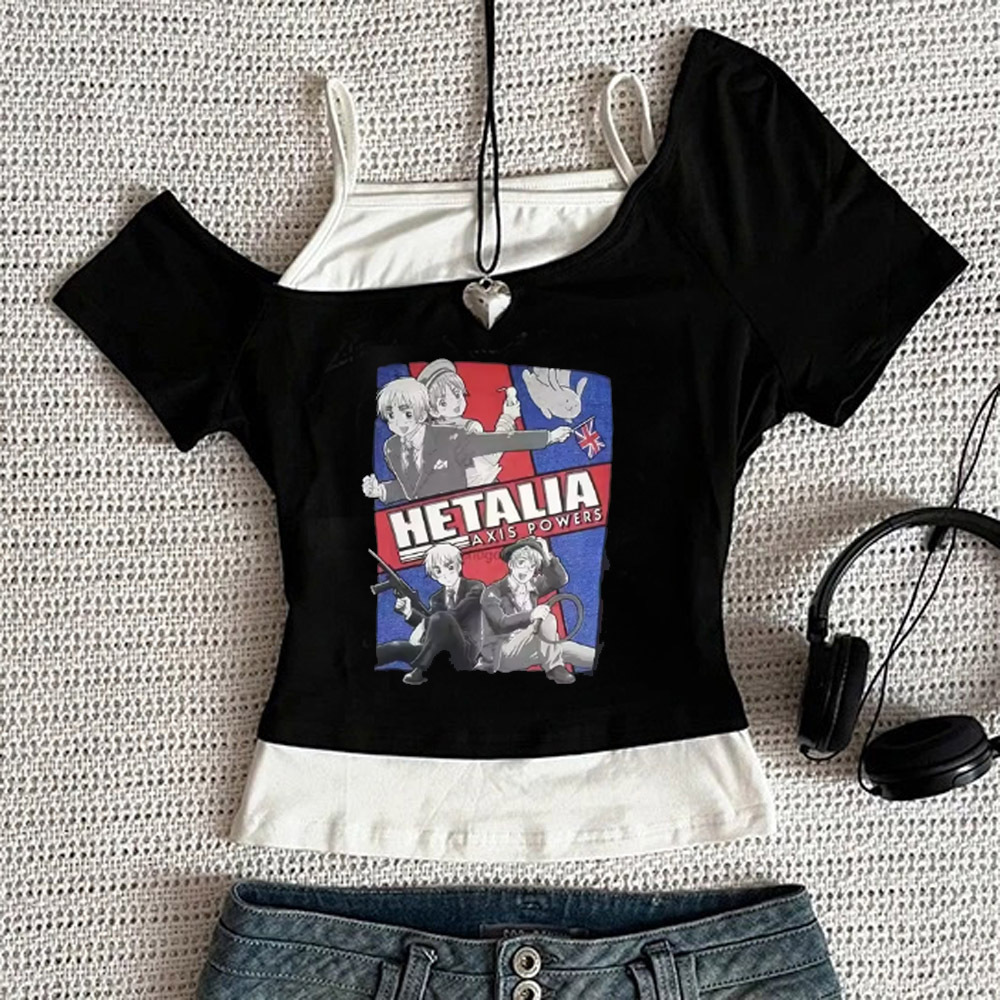 Summer Grunge Clothing - Hetalia crop top ladies streetwear grunge