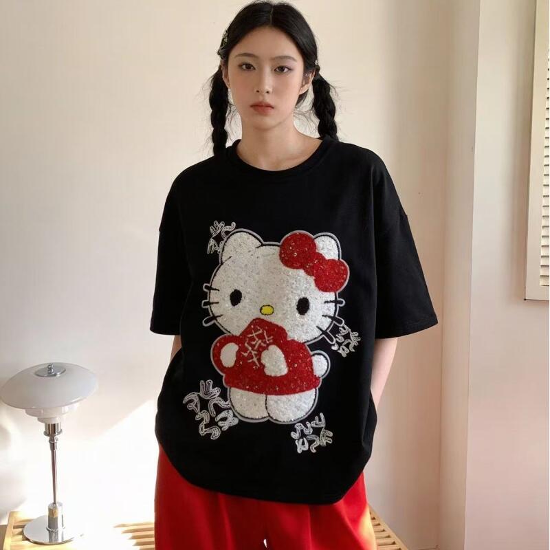 Summer Clothing Petite - Cute Short-Sleeved Hello Kitty Summer New