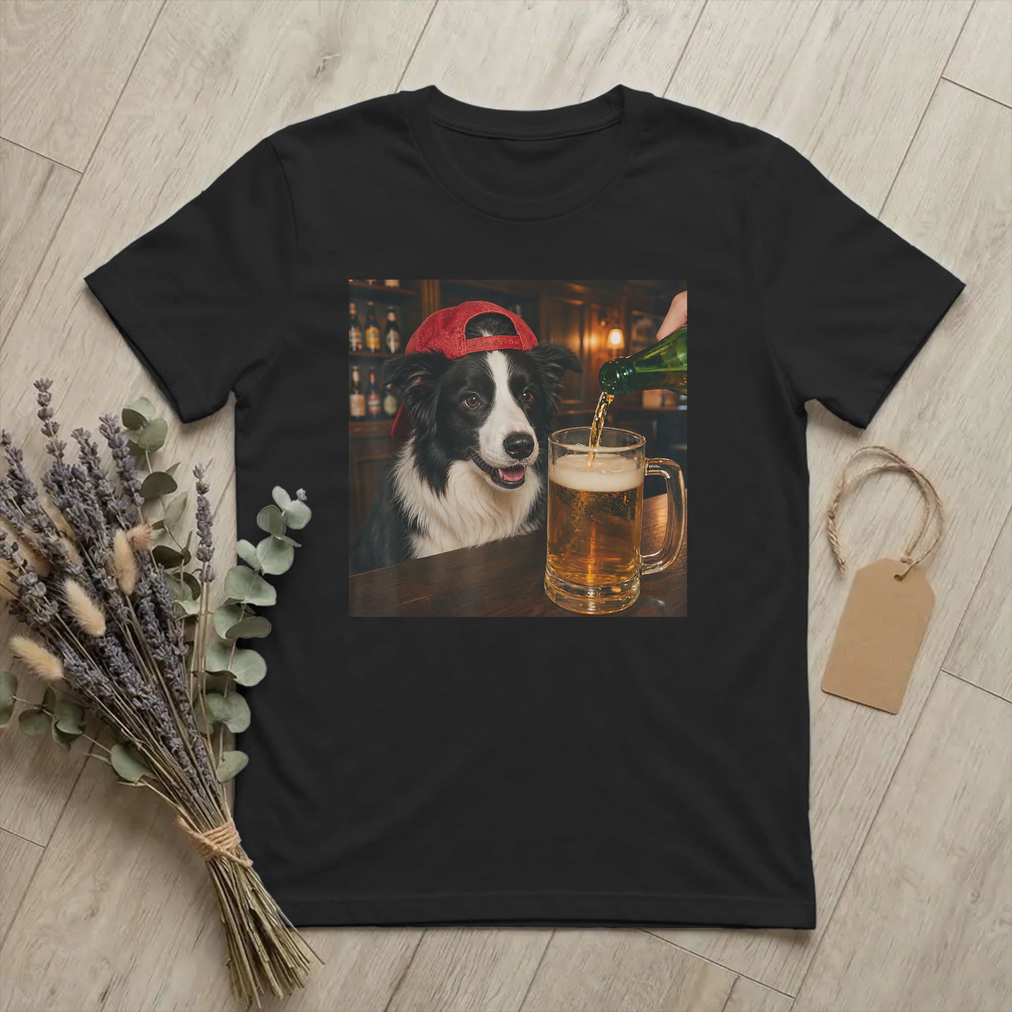 Summer Clothing Ideas Men - Men Border Collie Drinking Beer T