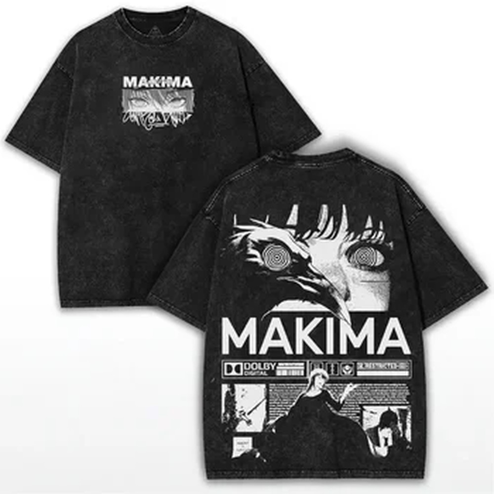 Vintage Summer Clothing Men - Chainsaw Man Makima Manga T-shirt Men