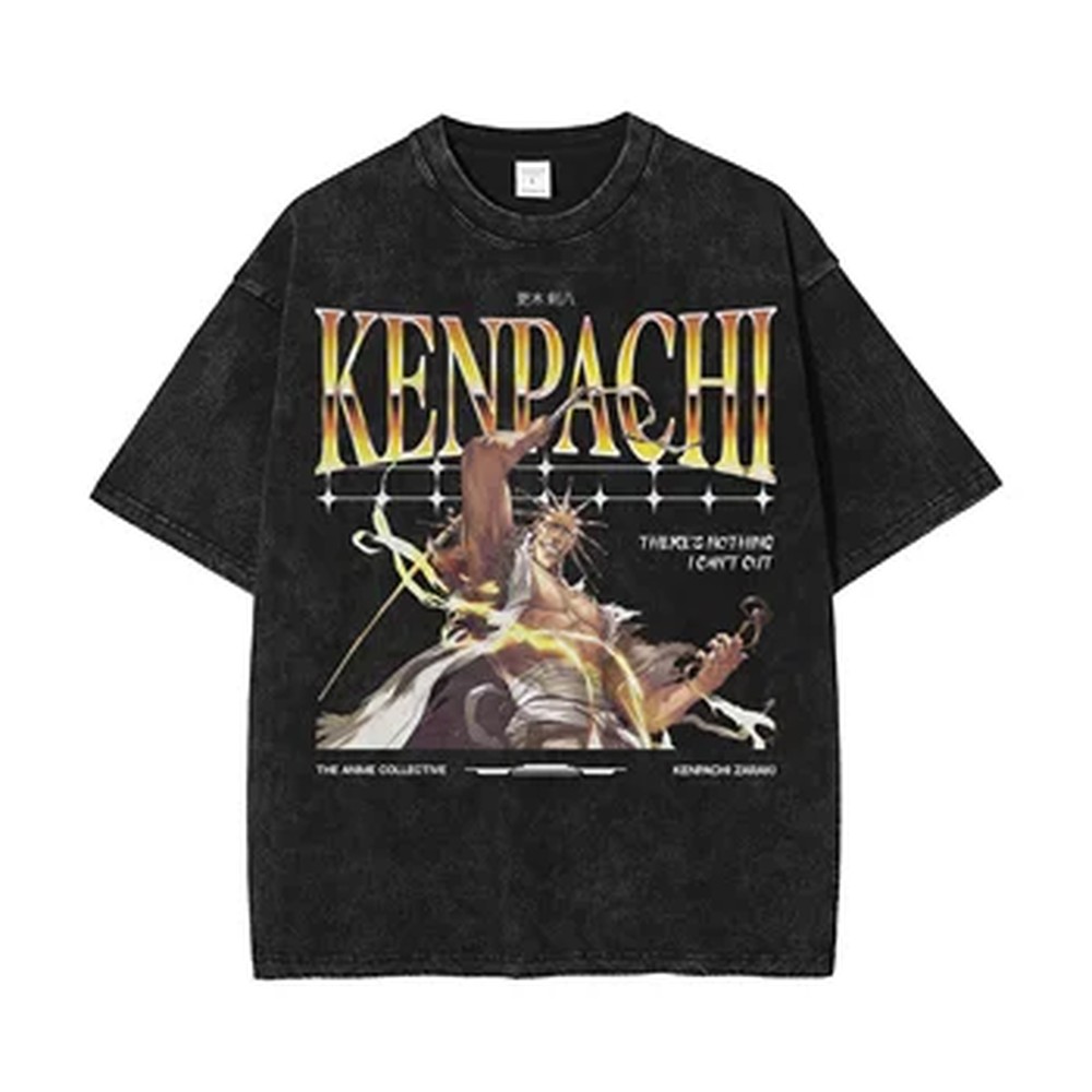 Vintage Summer Clothing Men - 2026 Anime BLEACH Zaraki Kenpachi T-shirt