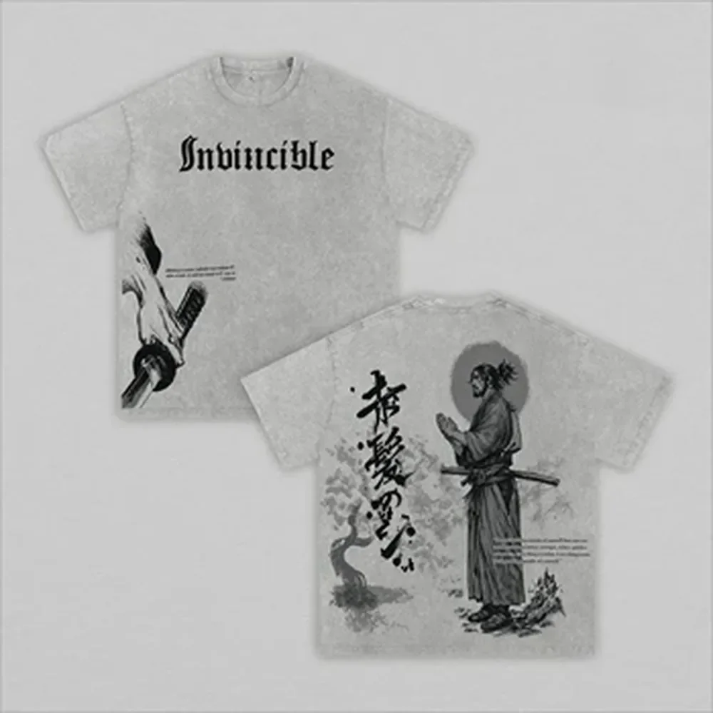 Vintage Summer Clothing Men - Vagabond Musashi Miyamoto Manga T-shirt Vintage