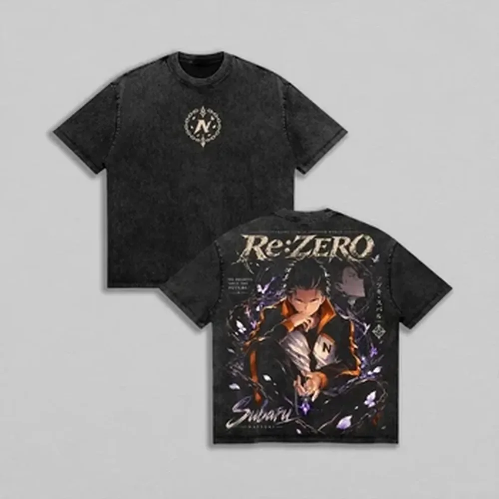 Vintage Summer Clothing Men - Natsuki Subaru Re:Zero Anime T-shirt Harajuku