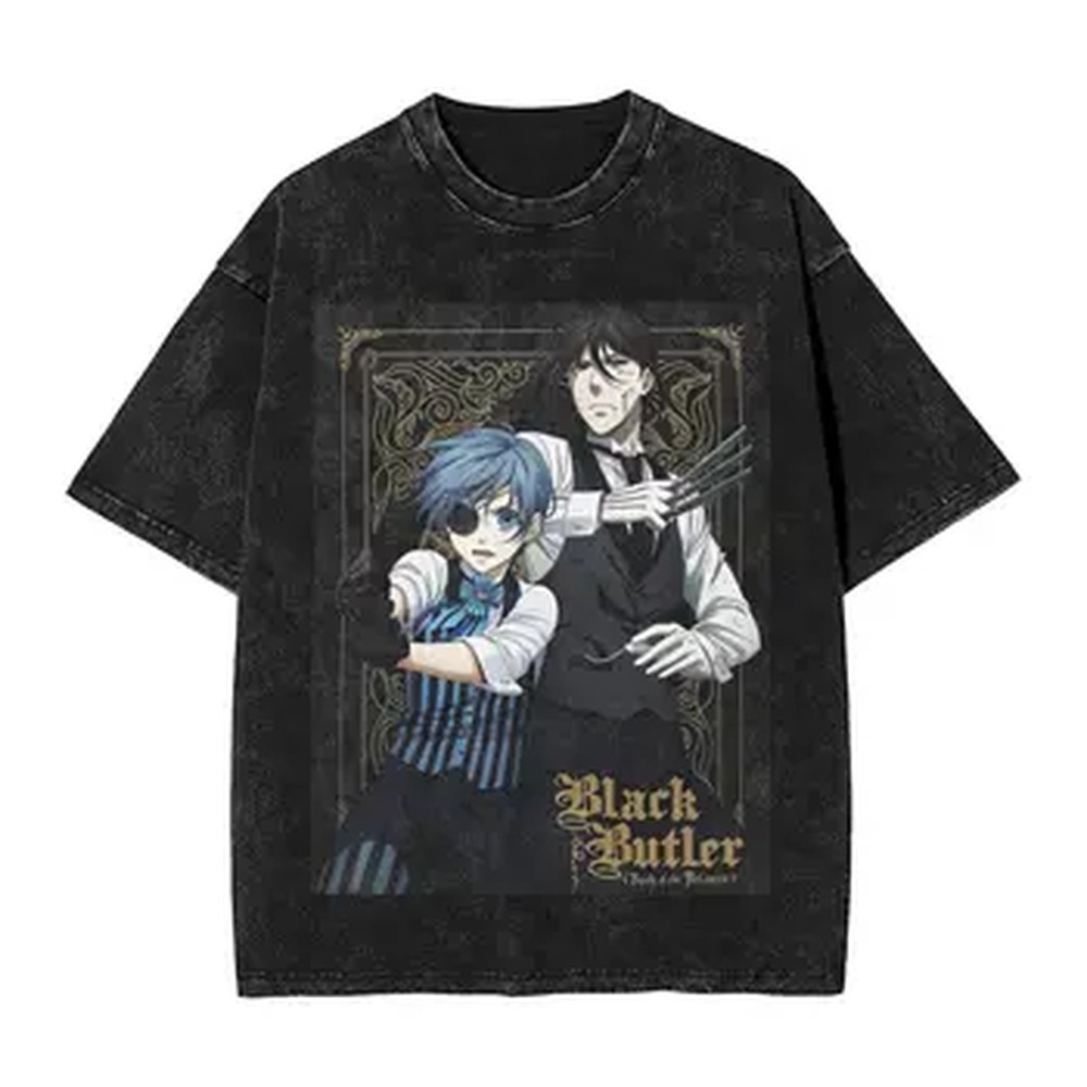 Vintage Summer Clothing Men - Anime Black Butler Graphic T-shirt For