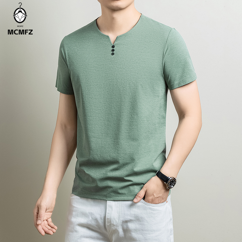 Summer Clothing Office - Mens Basic Henley T Shirt Comfortable