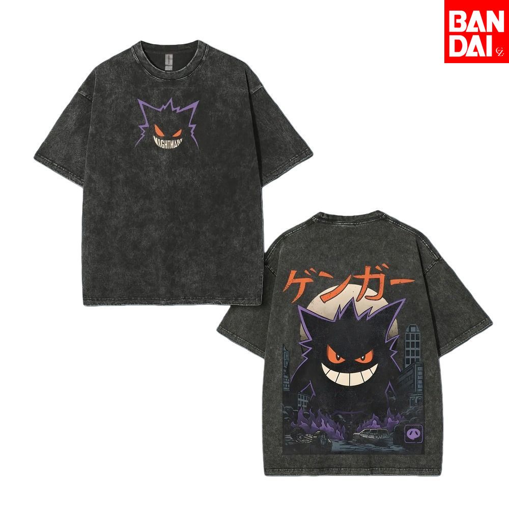 Vintage Summer Clothing Men - Pokemon Gastly Haunter Gengar T Shirt