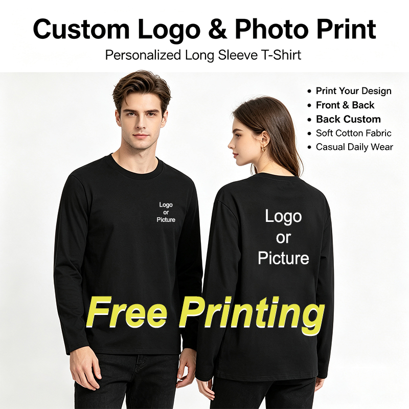 Summer Clothing Petite - Customized Cotton Long Sleeve T-shirts Men