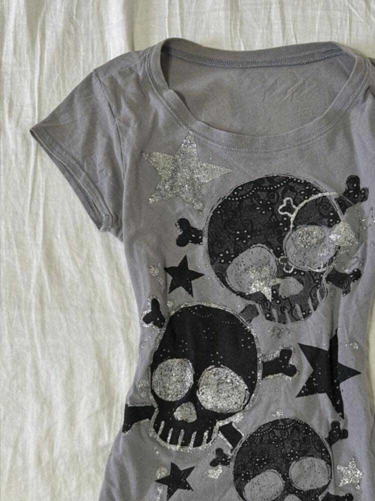 Retro vintage skull star print - огляд і ціна Summer Goth Clothing