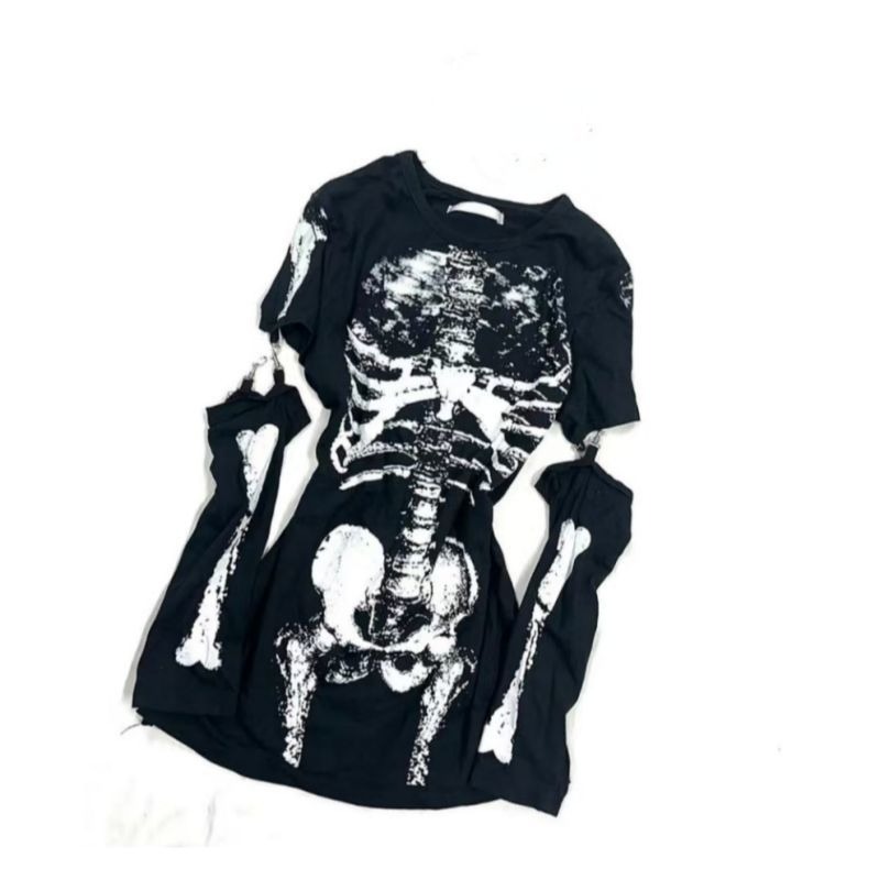 Gothic Skeleton Graphic T-Shir - огляд і ціна Summer Goth Clothing