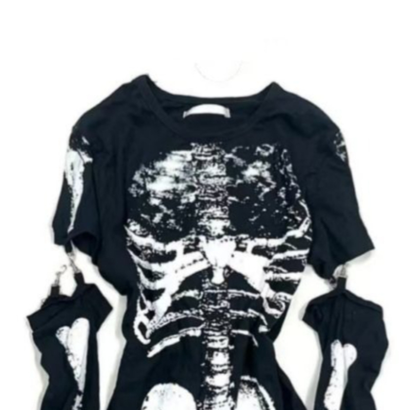 Gothic Skeleton Graphic T-Shir - огляд і ціна Summer Goth Clothing