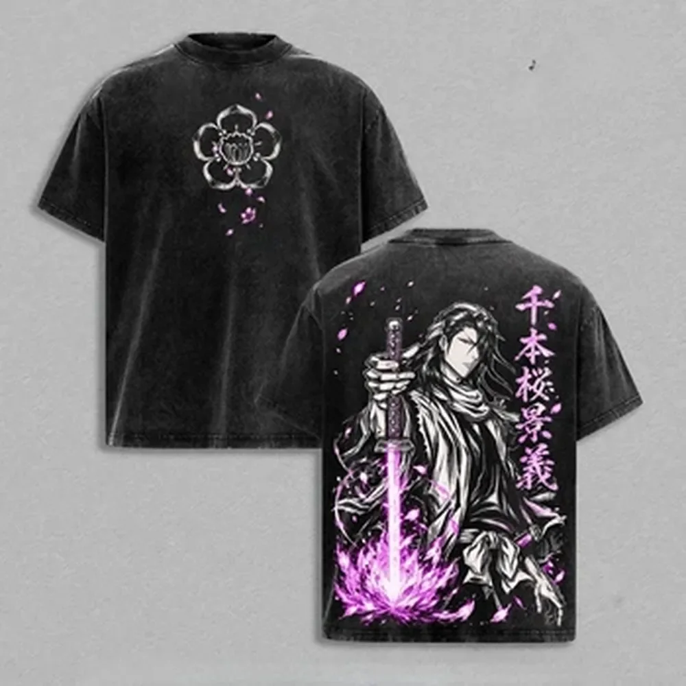 Kuchiki Byakuya BLEACH T-shirt - огляд і ціна Vintage Summer Clothing Men