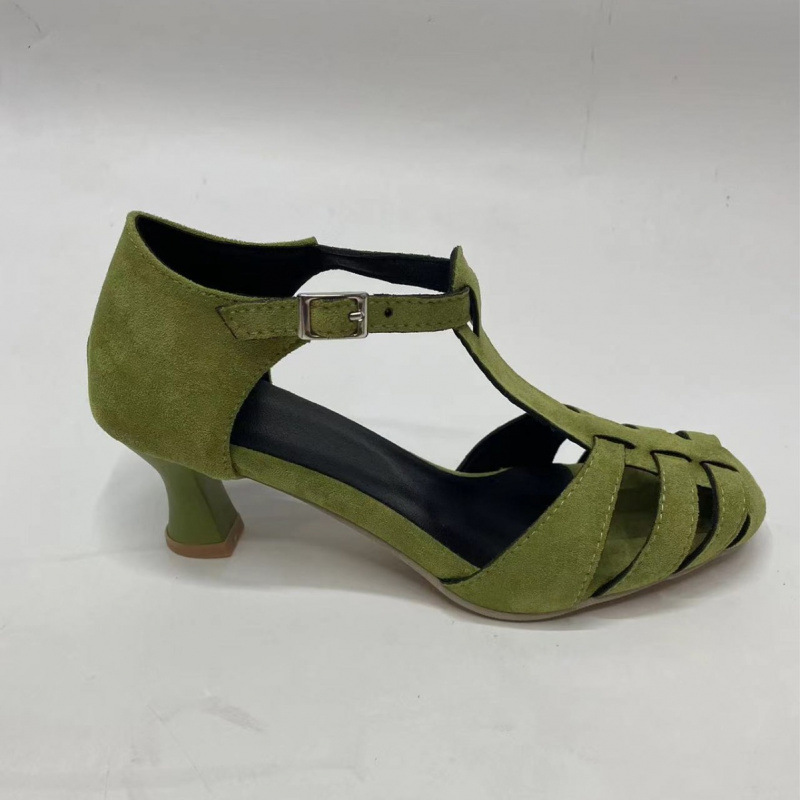 Women's Green Suede Kitten Hee - огляд і ціна Summer Clothing Office