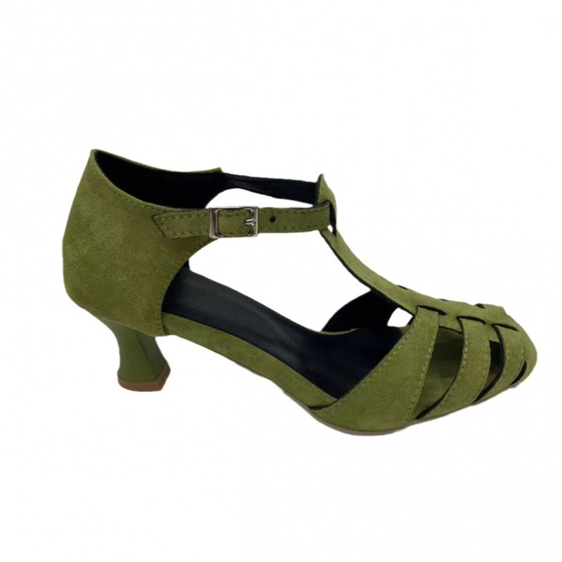 Women's Green Suede Kitten Hee - огляд і ціна Summer Clothing Office