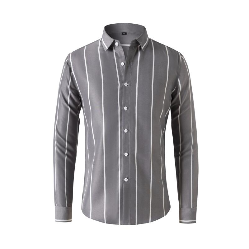 Men's Striped Dress Shirt Long - огляд і ціна Summer Clothing Office