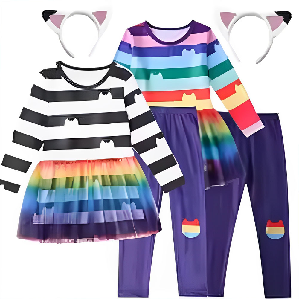 2026 cartoon Black White Strip - огляд і ціна Summer Clothing Teen Girls