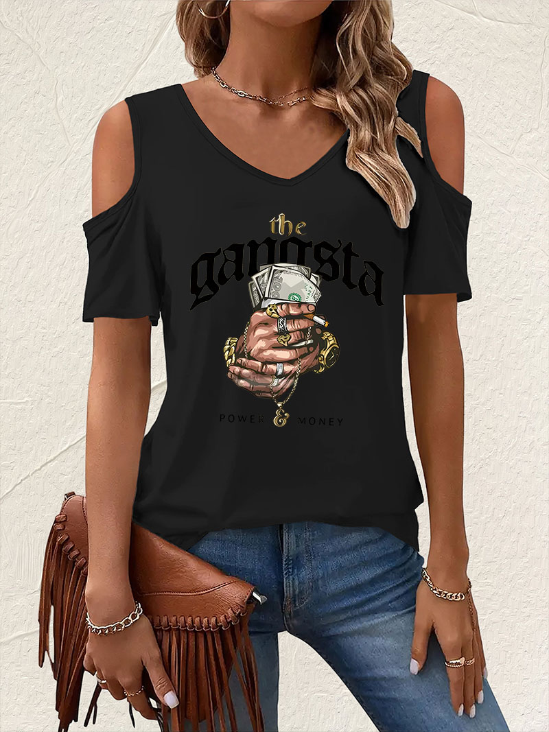 Aesthetic V-Neck Power Money P - огляд і ціна Summer Clothing Drop