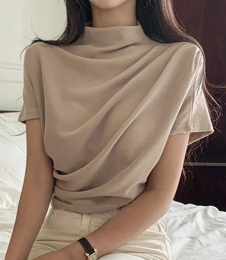 Half Turtleneck T Shirt Women  - огляд і ціна Summer Clothing Drop