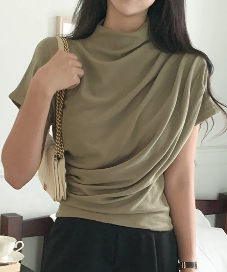 Half Turtleneck T Shirt Women  - огляд і ціна Summer Clothing Drop
