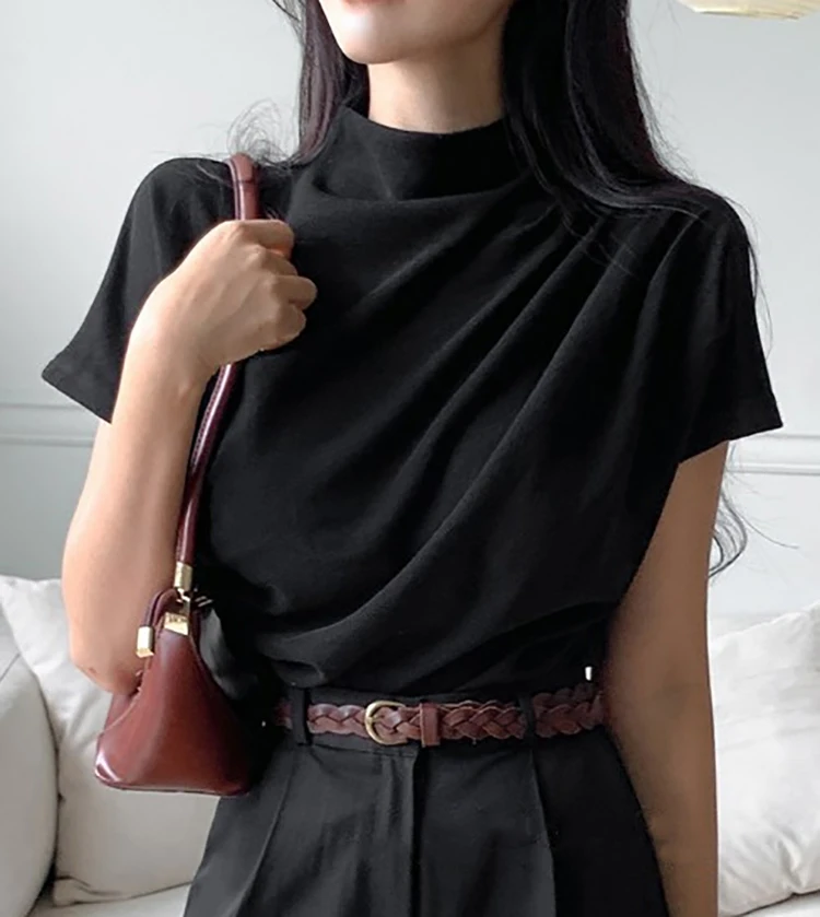 Half Turtleneck T Shirt Women  - огляд і ціна Summer Clothing Drop