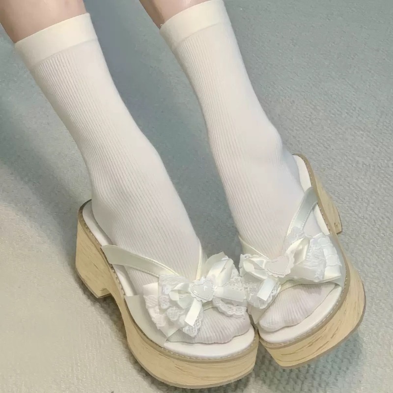 Sweet Bow Wood Grain Thick Bot - огляд і ціна Summer Clothing Petite