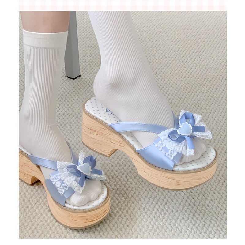 Sweet Bow Wood Grain Thick Bot - огляд і ціна Summer Clothing Petite