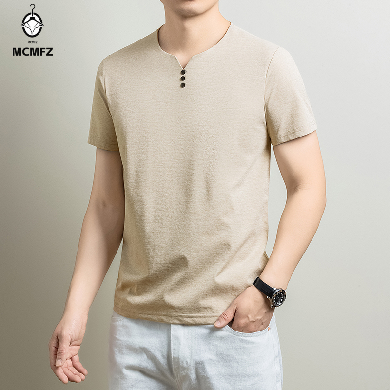 Mens Basic Henley T Shirt Comf - огляд і ціна Summer Clothing Office
