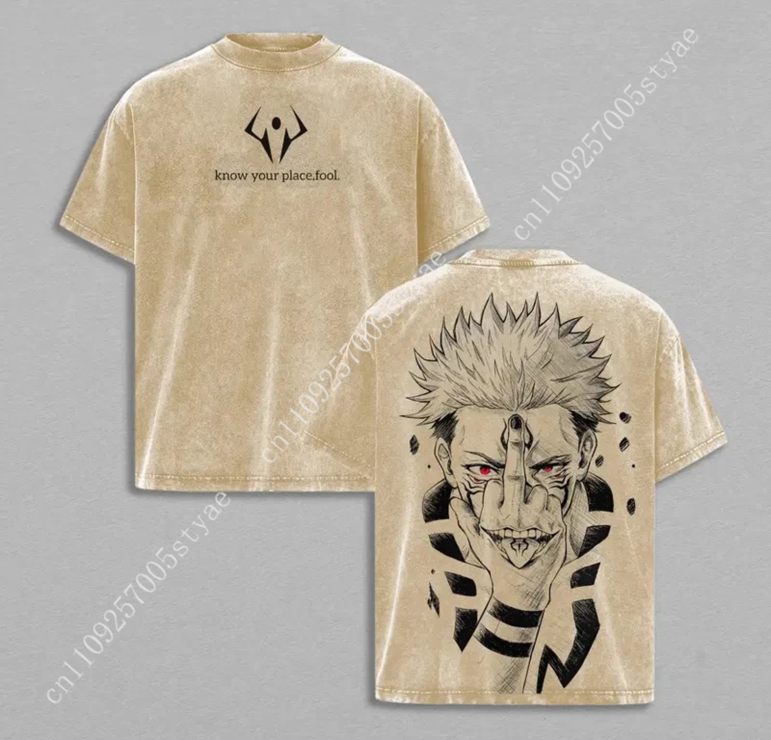 Anime  Ryomen Sukuna Graphic T - огляд і ціна Vintage Summer Clothing Men
