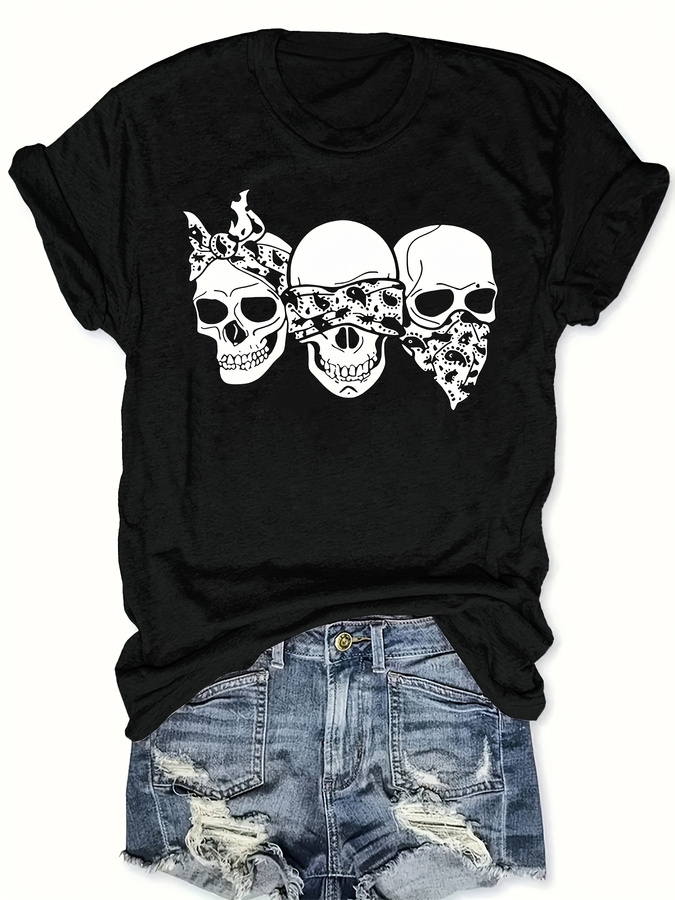 Happy Cartoon Skull T-Shirt, L - огляд і ціна Summer Clothing Trends 2026