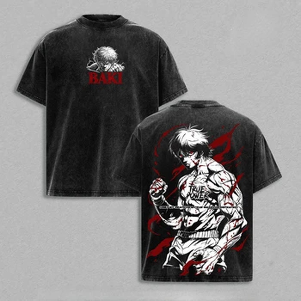 Japanese Anime Baki T-shirt Go - огляд і ціна Vintage Summer Clothing Men
