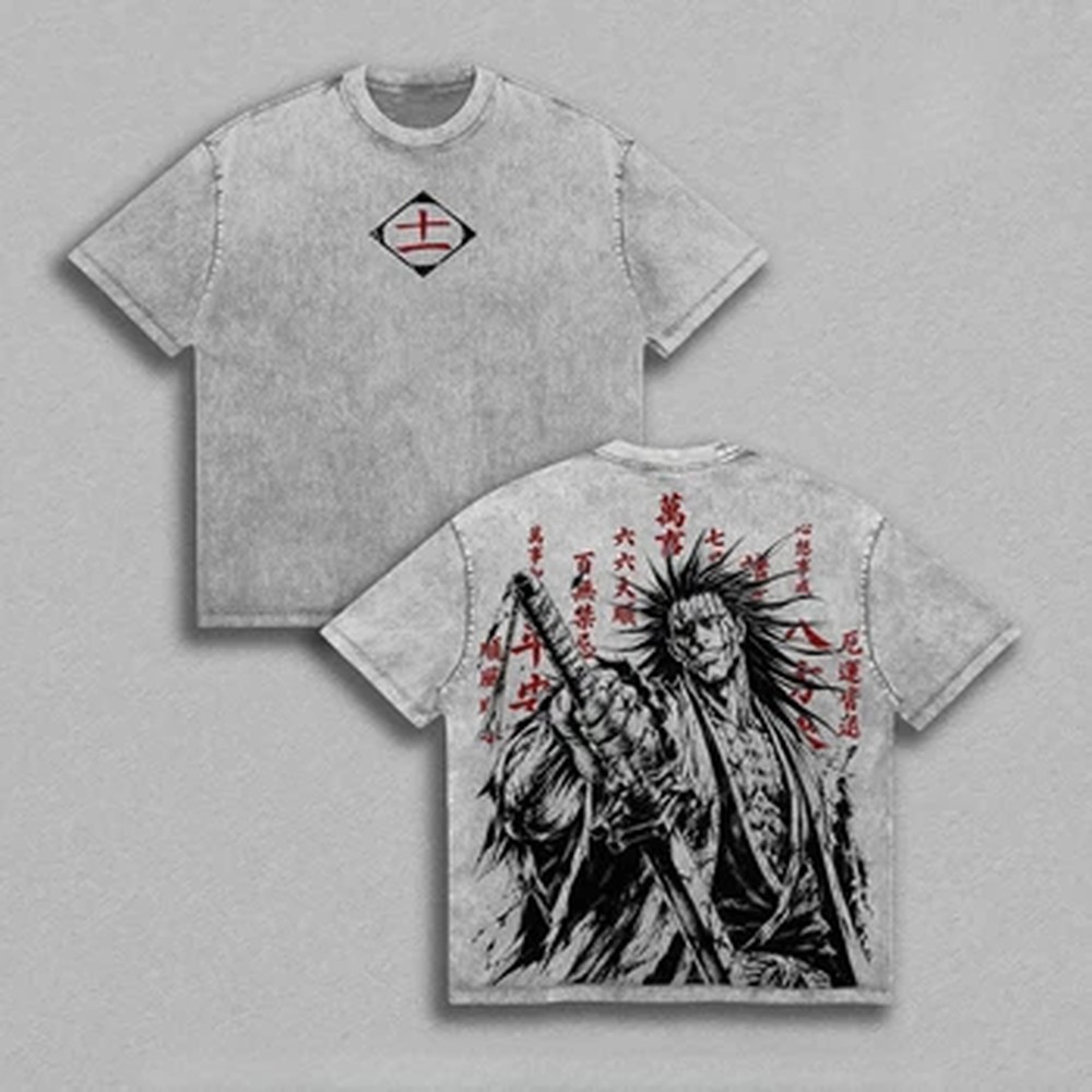 Zaraki Kenpachi BLEACH Anime T - огляд і ціна Vintage Summer Clothing Men